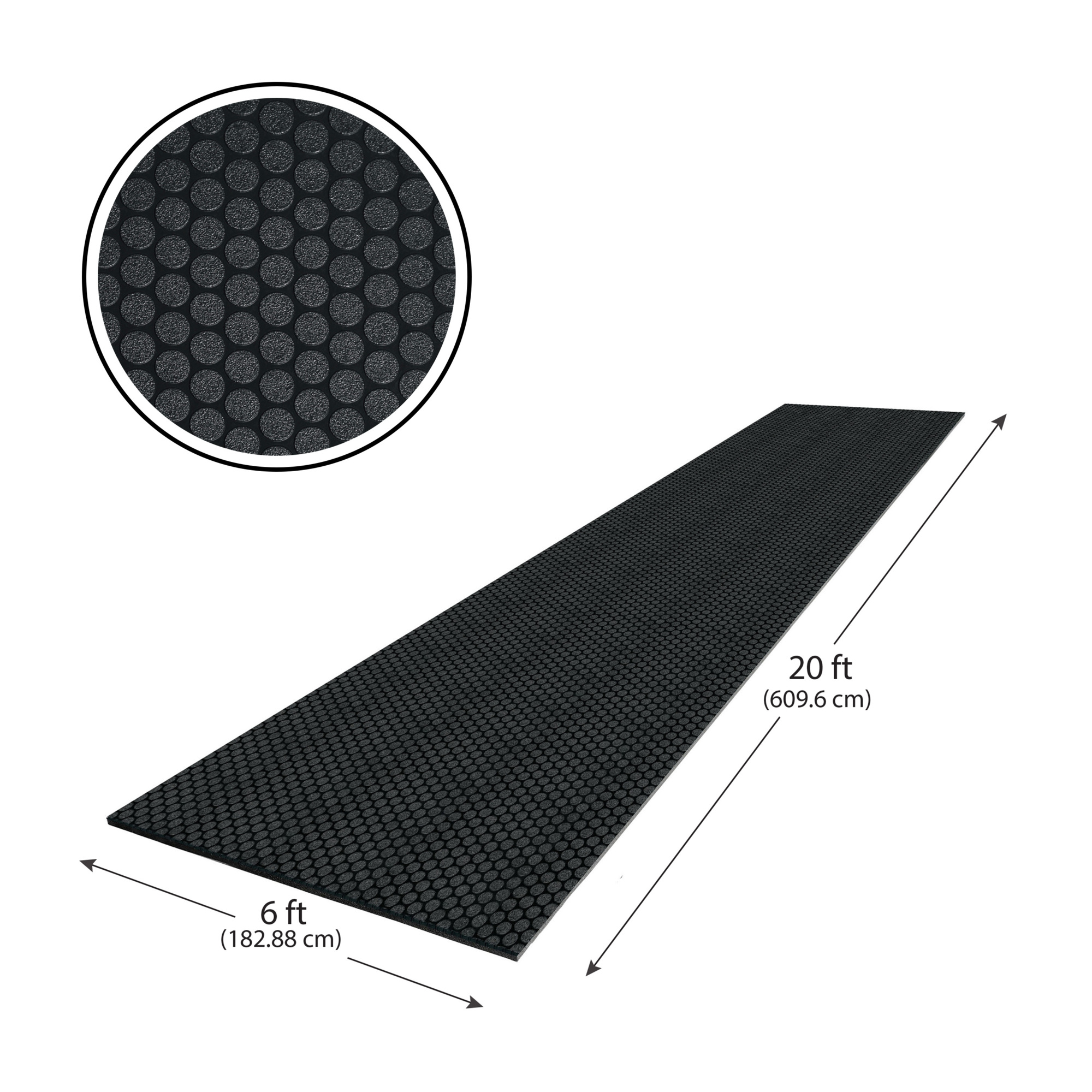 G-Floor Cushioned  Small Coin 6' x 20' - Midnight Black - Durable, Easy to Clean - AF58SC620MB